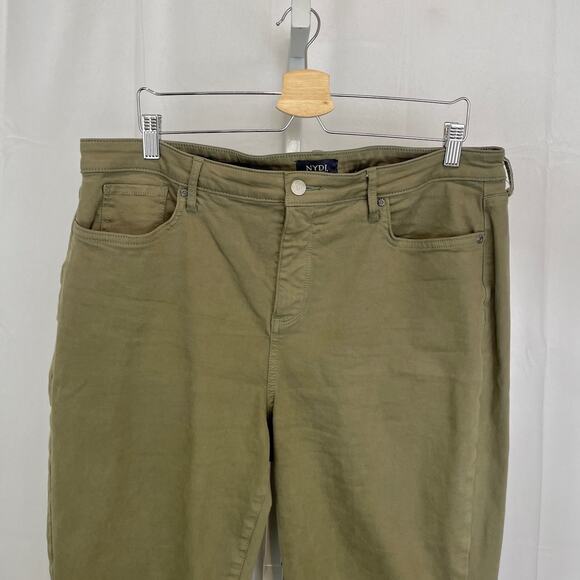 NYDJ Sheri Slim Jeans High Rise Ankle Stretch Zip Fly Avocado Green Size 16 - Picture 4 of 10